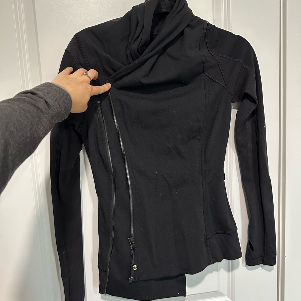 lululemon athletica Black Asymmetrical Zip Hoodie